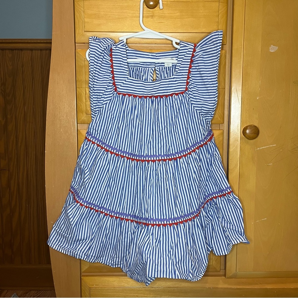 Crewcuts Blue and White Tiered Sundress